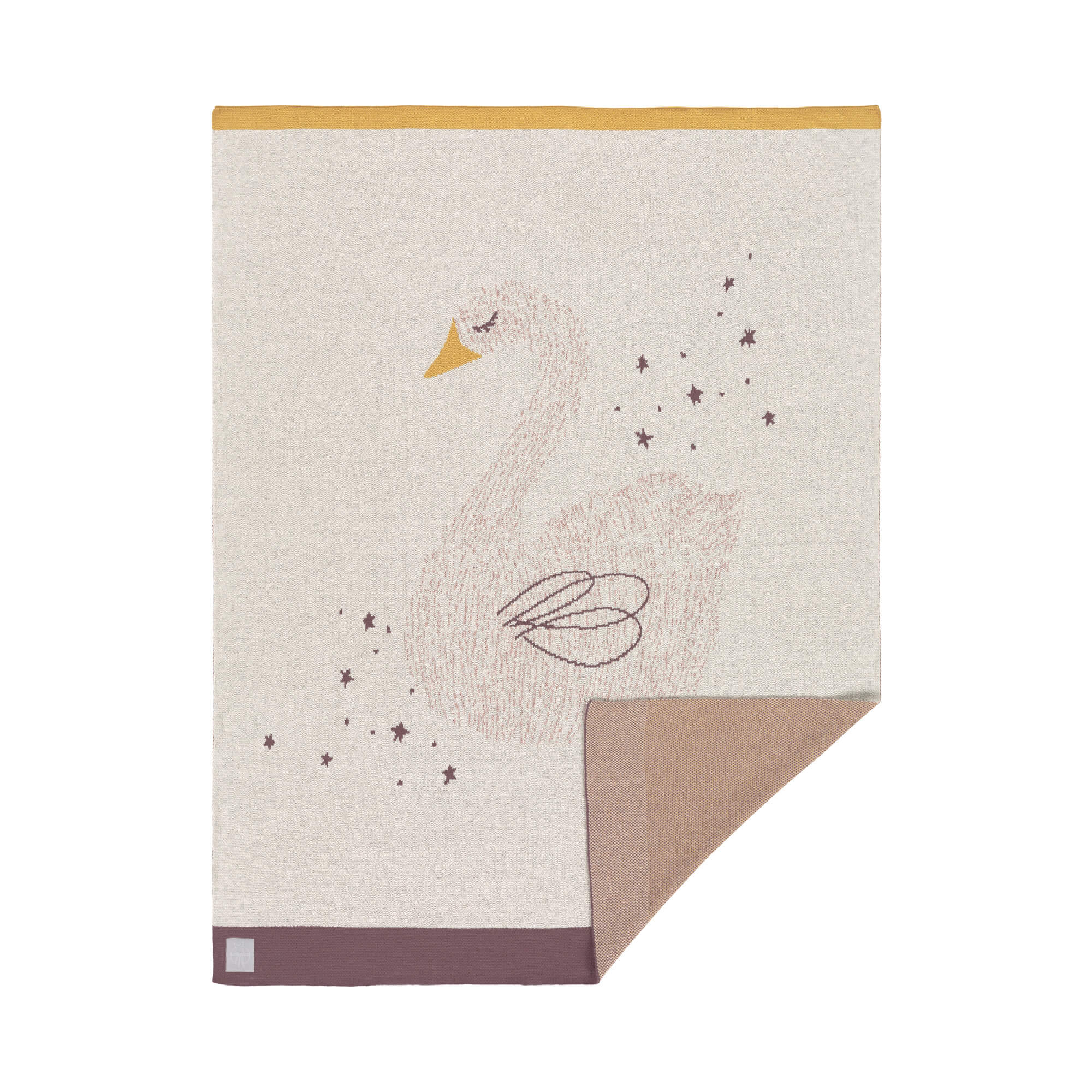 Baby-Decke GOTS "Little Water Swan" 75x100 cm kiglu-laessig-decke-schwan