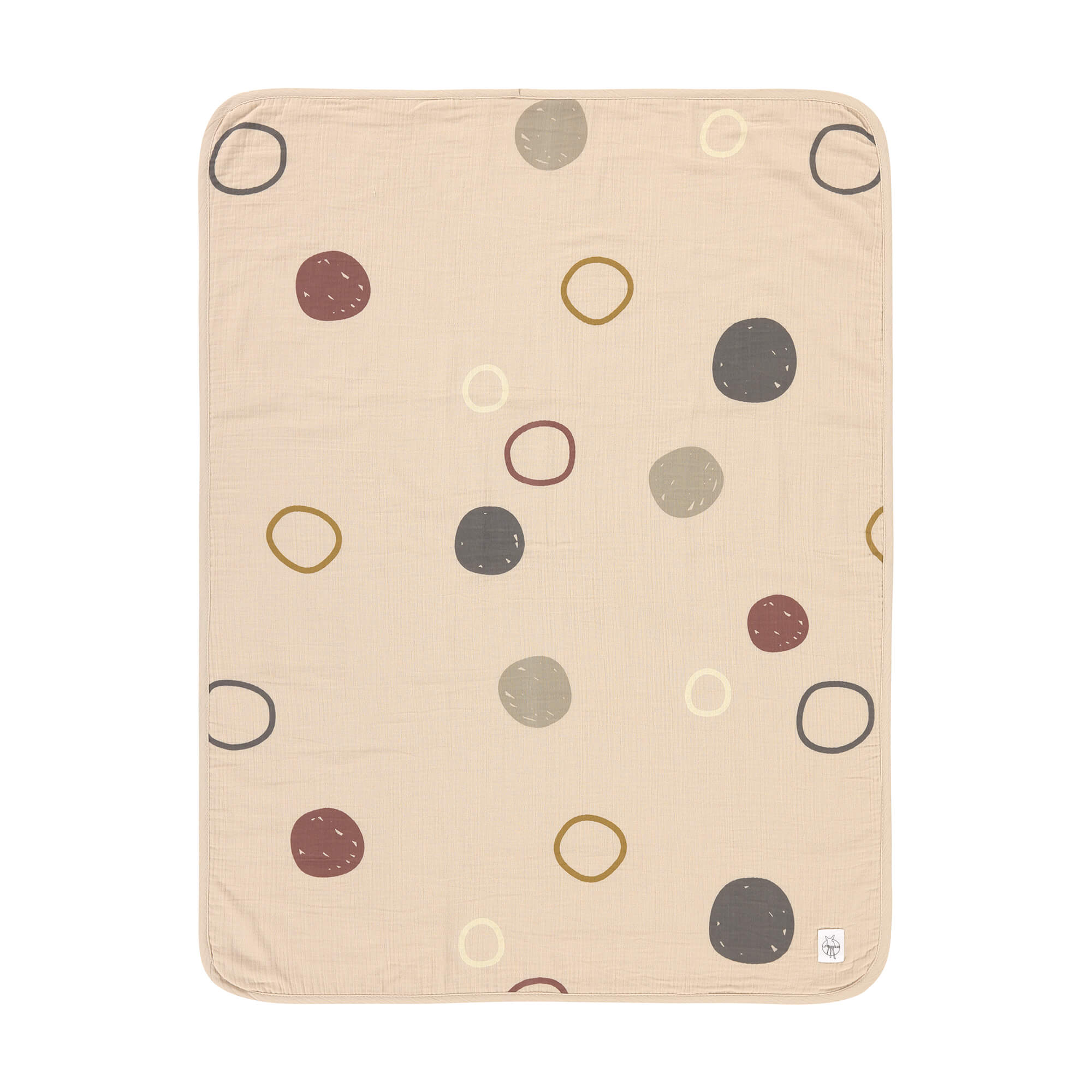 Mull Babydecke GOTS "Circles Off White"  75 x100 cm kiglu-laessig-decke-circles