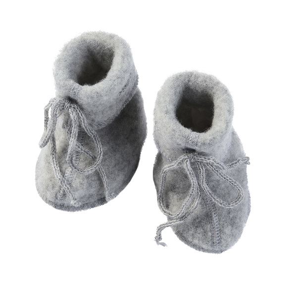 Baby-Schühchen mit Bändel in Hellgrau Melange engel-baby-schuehchen-mit-baendel-hellgrau-melange-30116
