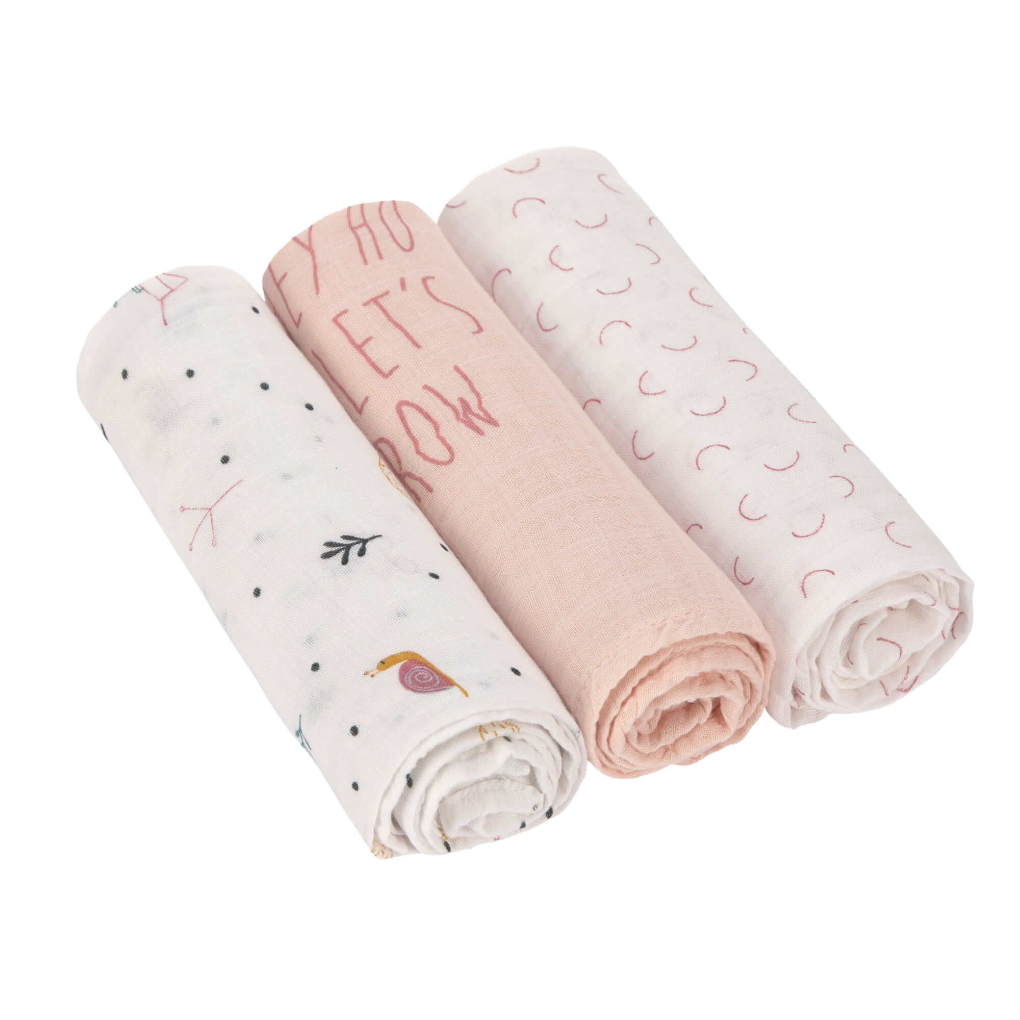 Mulltücher (3 Stk) "Garden Explorer Snail" L laessig-swaddle-snail3