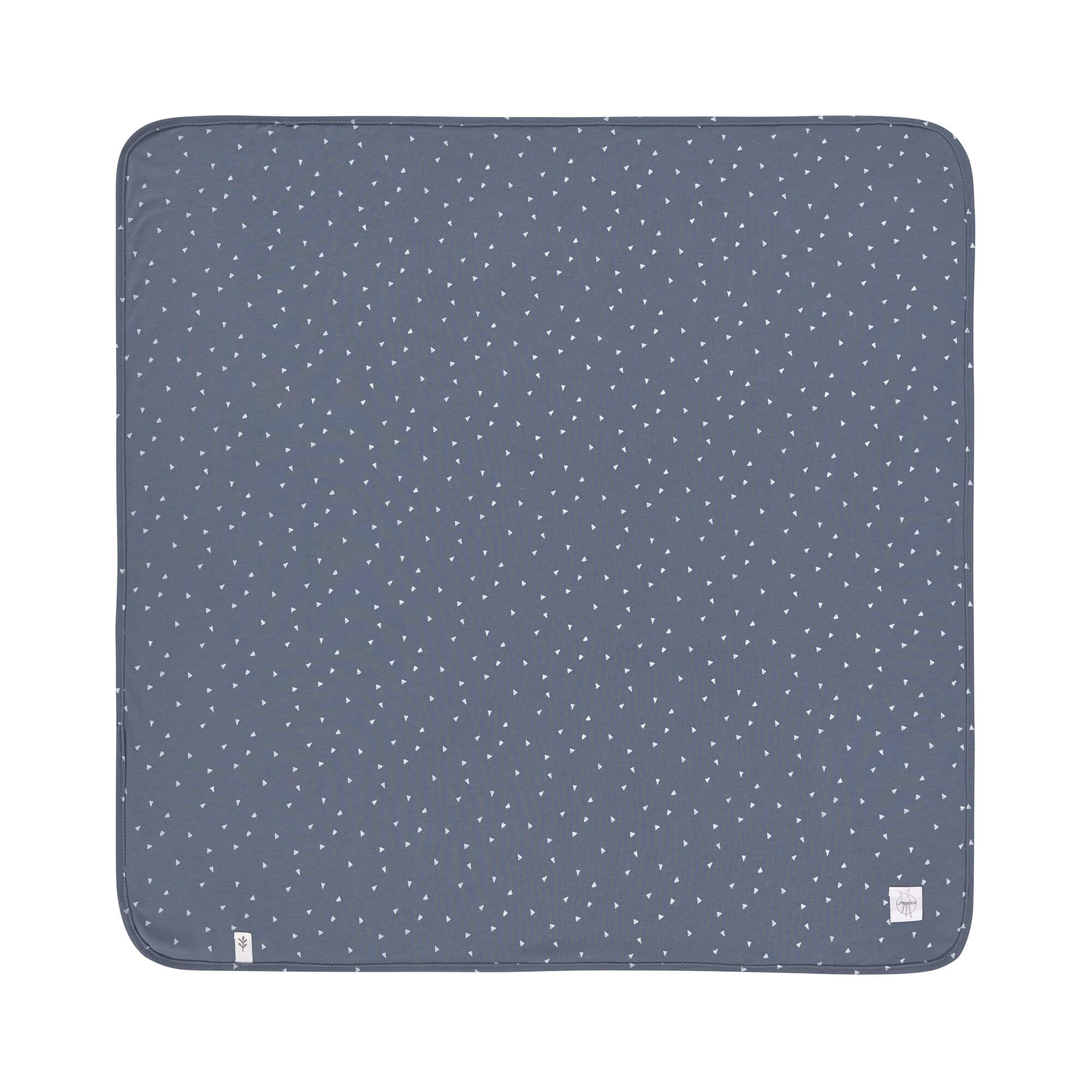 Baby-Decke GOTS "Triangle blue"  80x80 cm kiglu-laessig-decke-triangle-blue1