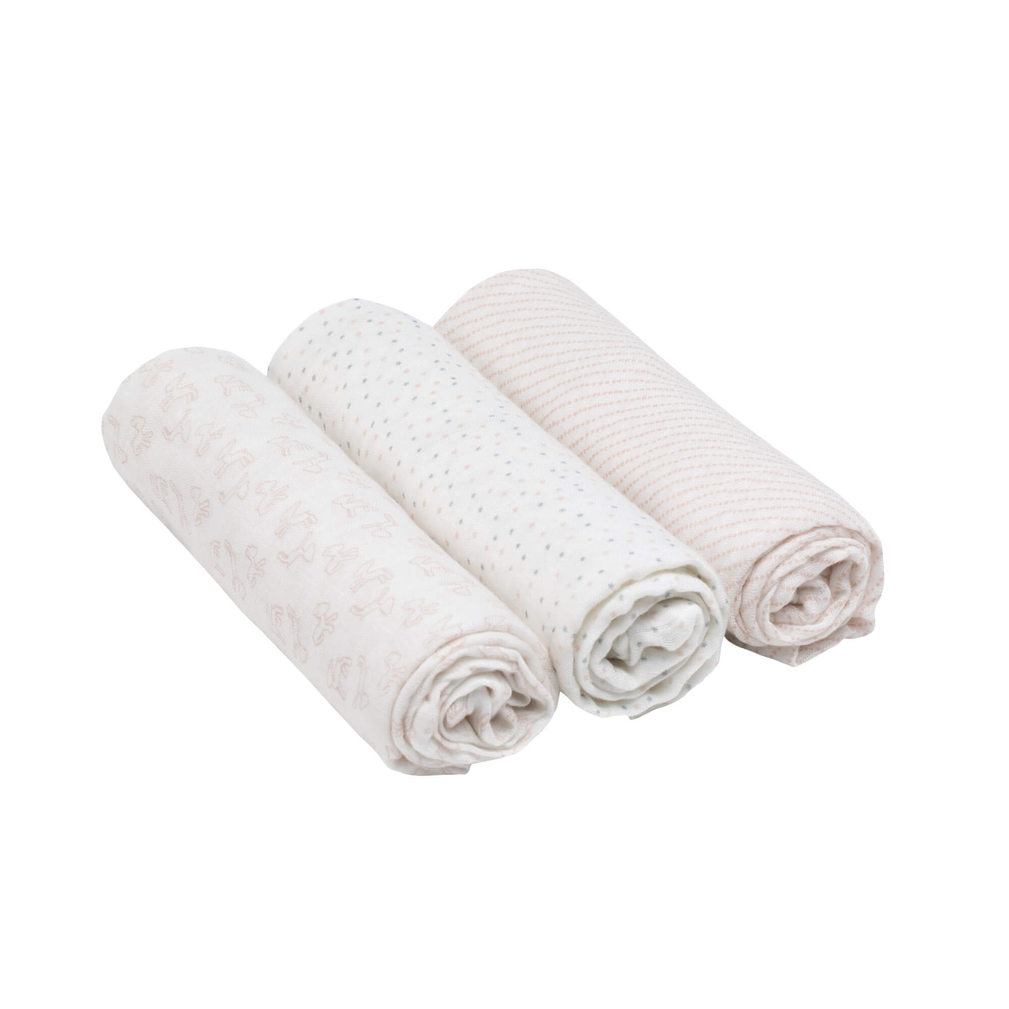 Mulltücher (3 Stk) "Lela Light Pink" L kiglu-mulltuch rosa3