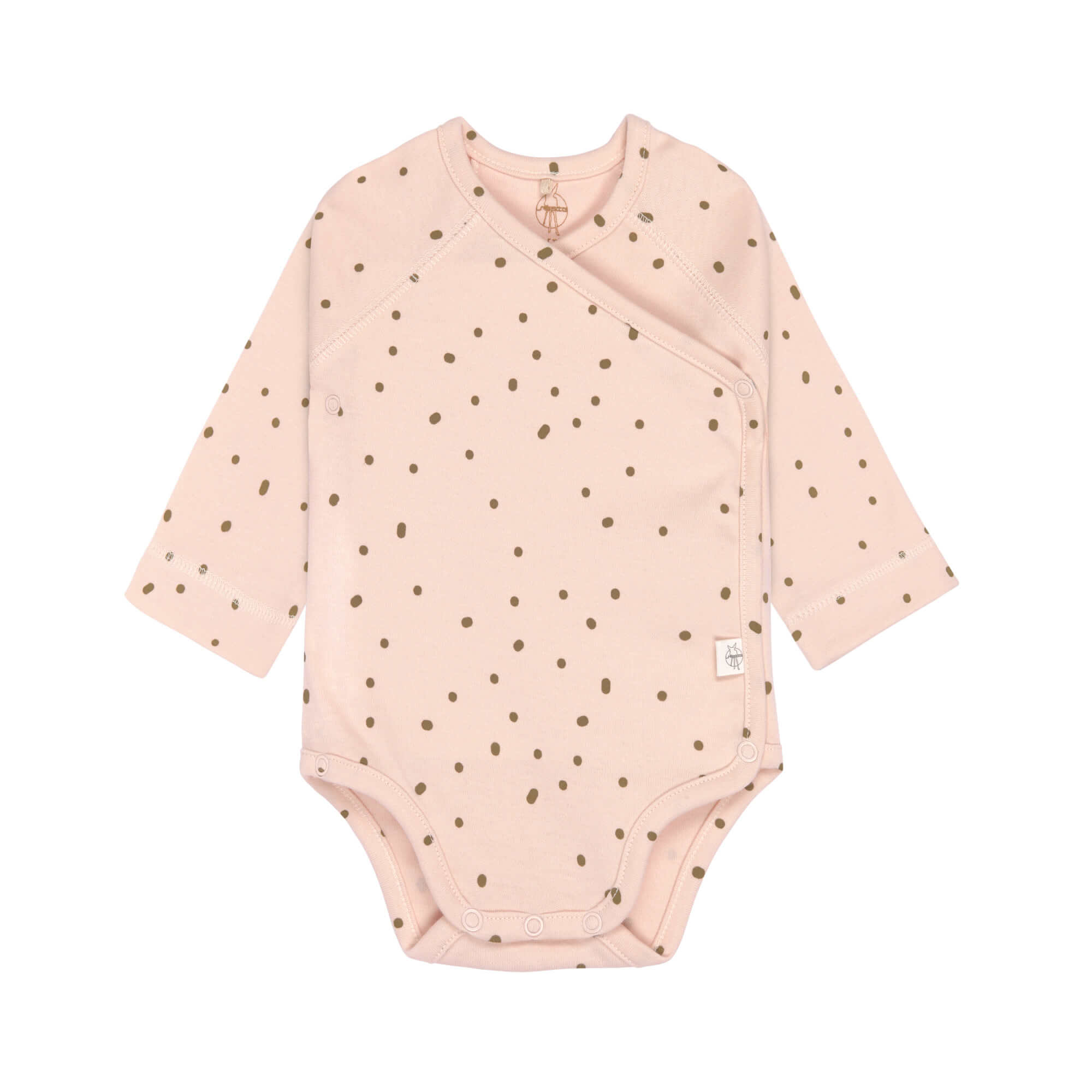 Langarm Baby-Body GOTS "Dots Pink Powder" kiglu-laessig-body-rosa