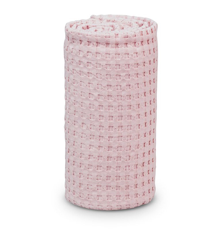 LULUJO - Baumwoll Babydecke "Waffelpiquet Rosa/Balletslipper" KIGLU-BABYDECKE-ROSA