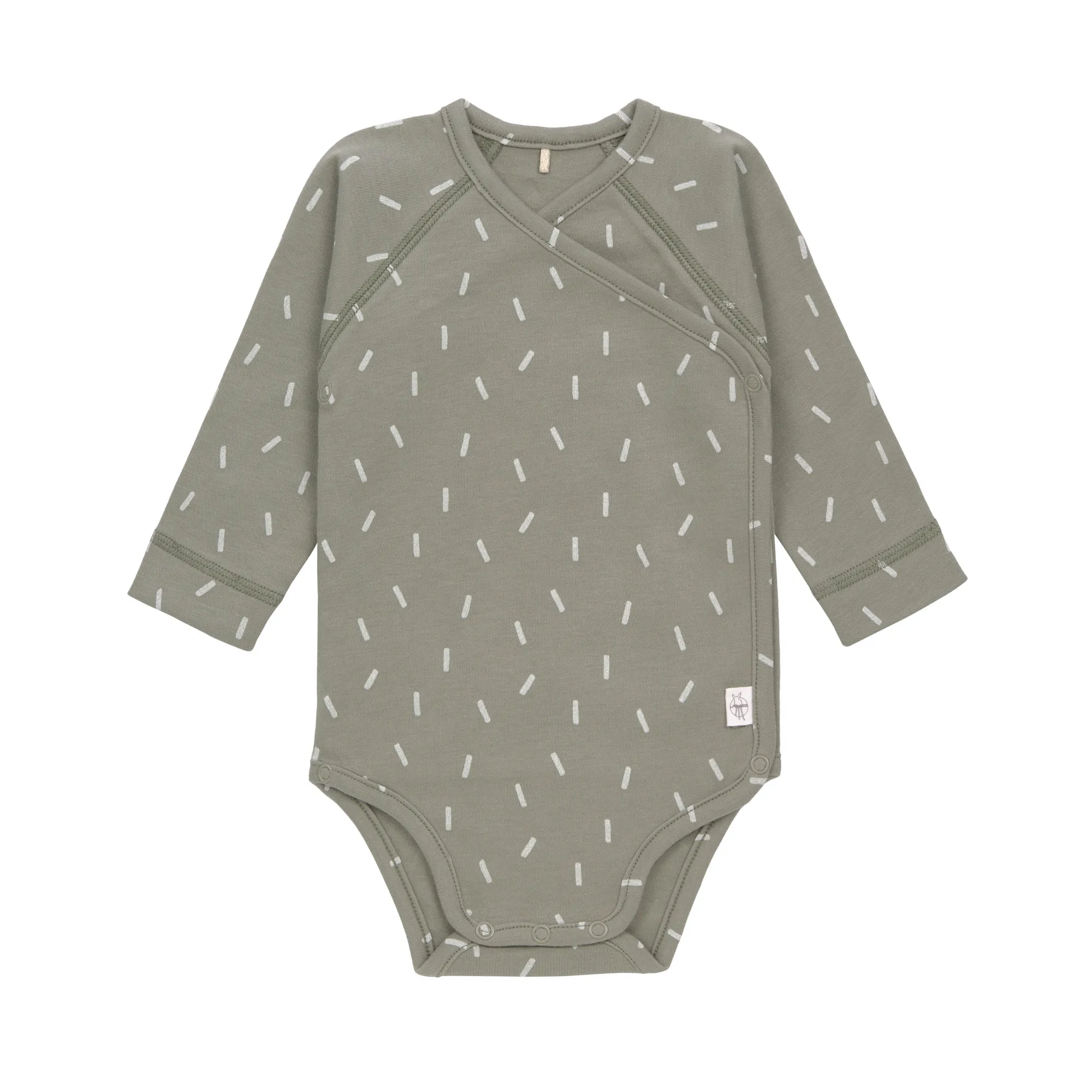 Langarm Baby-Body GOTS "Olive Speckles" kiglu-laessig-body-grun1 (1)
