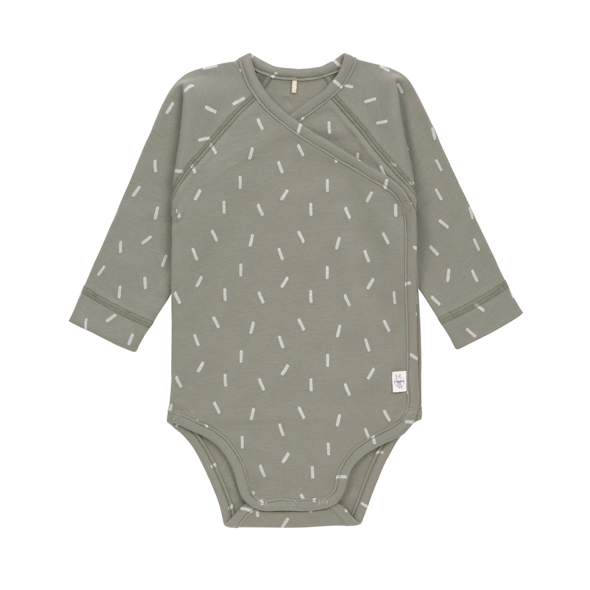 Langarm Baby-Body GOTS "Olive Speckles" 