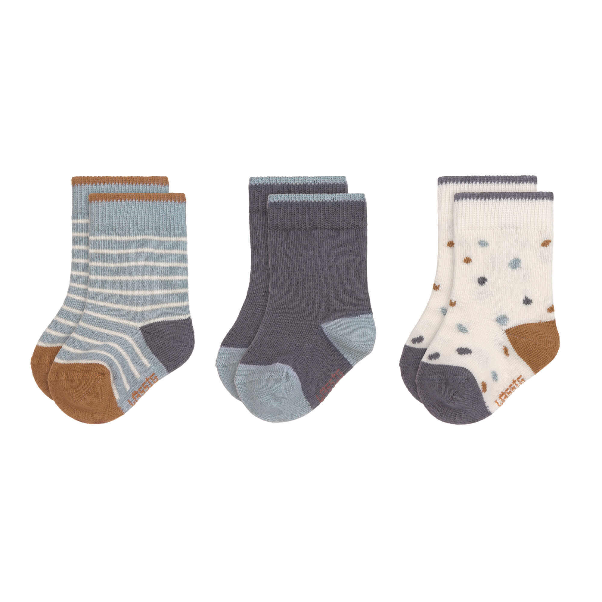 Baby-Socken aus Bio-Baumwolle (3er-Pack) GOTS - "Tiny Farmer Blue" 