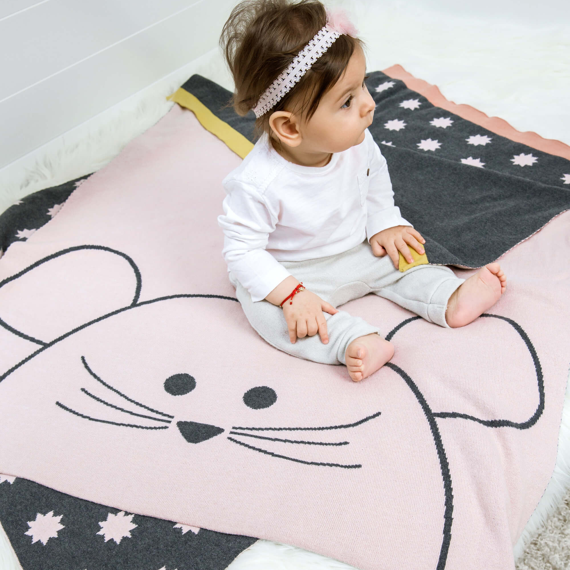 Baby-Decke GOTS "Little Chums Mouse" 75x100 cm 