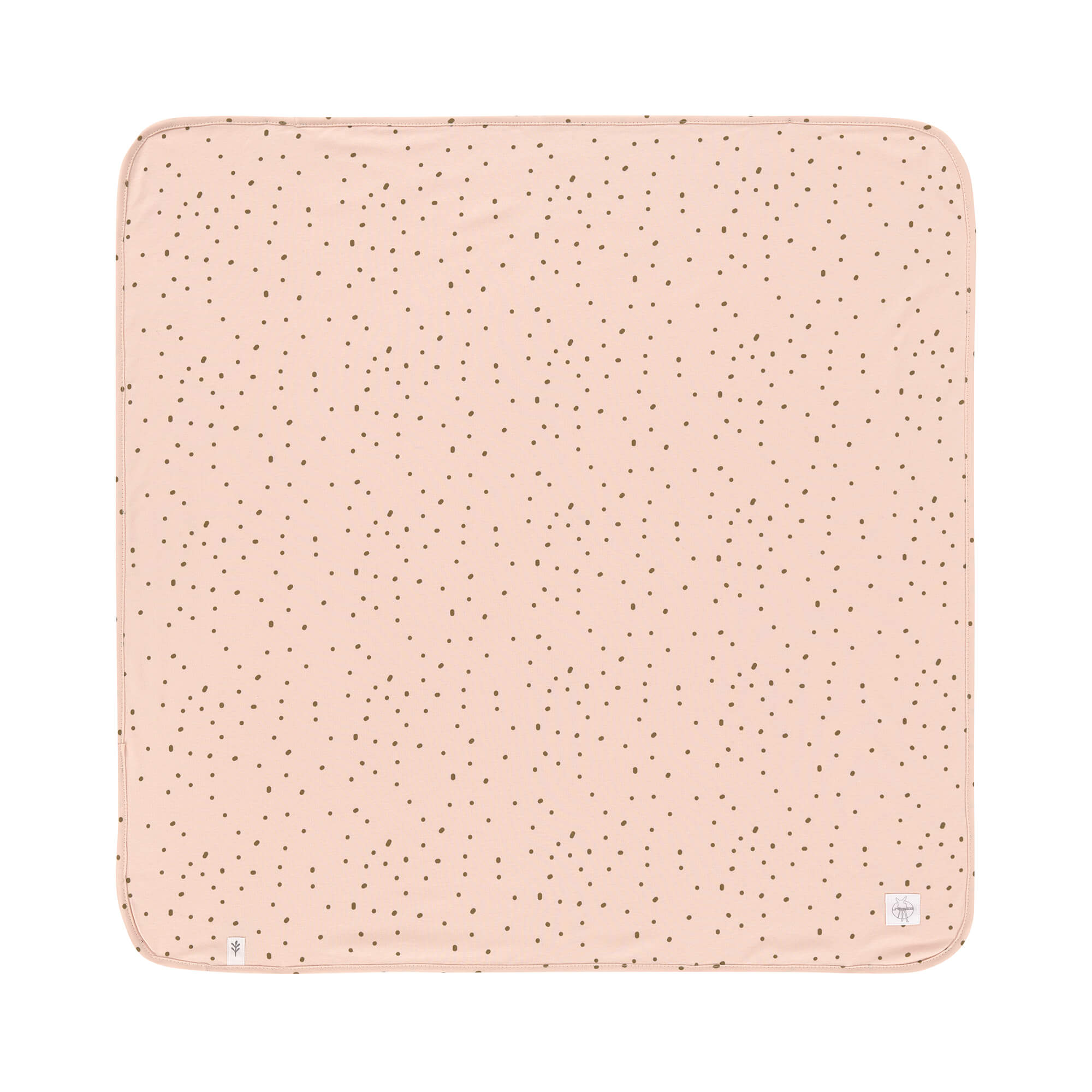 Baby-Decke GOTS "Dots Powder Pink"  80x80 cm kiglu-laessig-decke-powderpink1