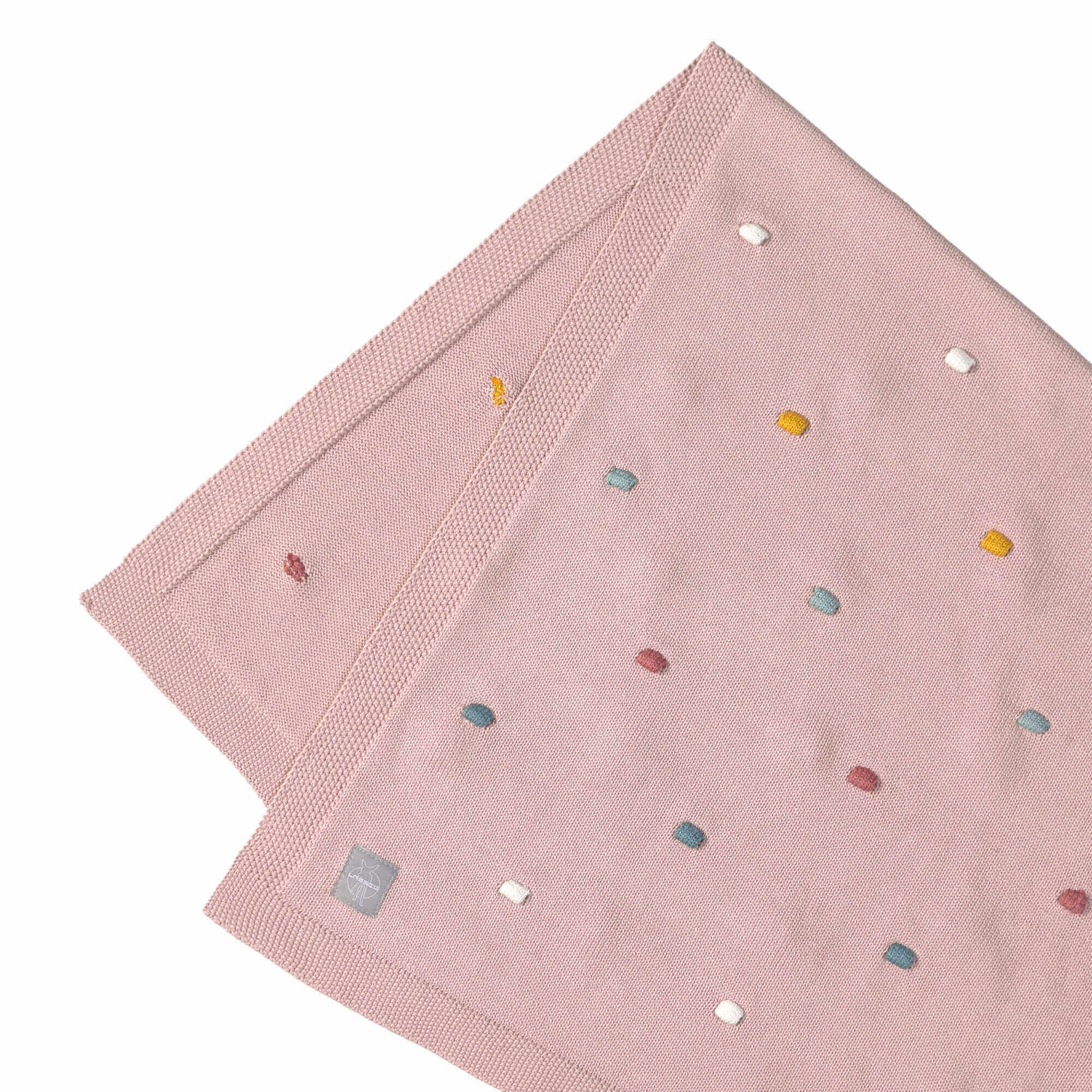Baby-Decke GOTS "Dots Dusty Pink"  80x100 cm kiglu-laessig-decke-dots3