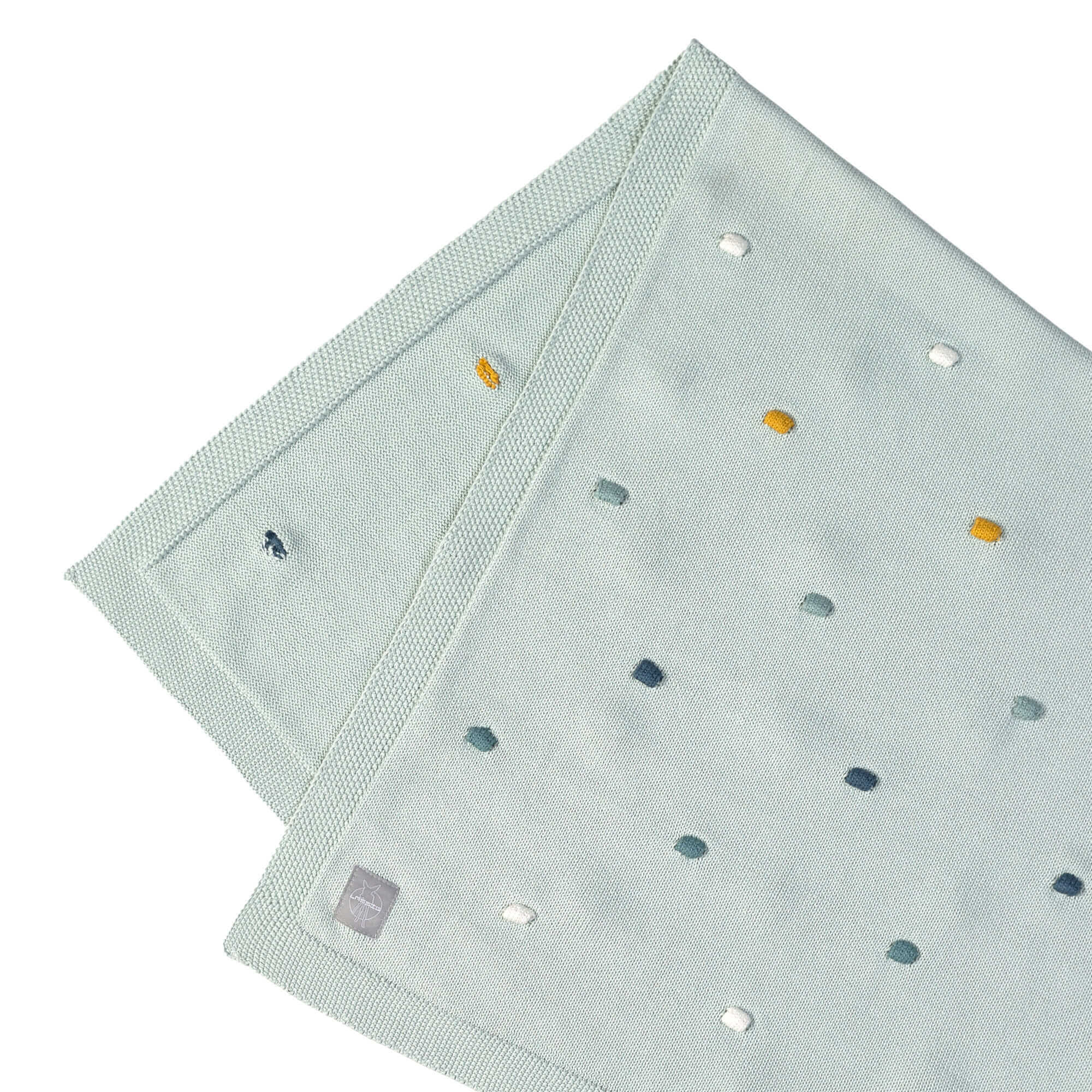 Baby-Decke GOTS "Dots Dusty Mint" 80x100 cm